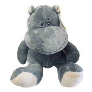 Circus Circus Mumuso Hippo Gray Plush Lovey Stuffed Animal‎ Toy 13"